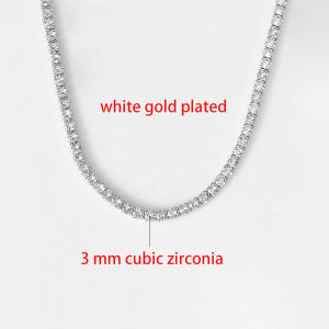 Tennis Choker Necklaces Women HipHop Iced Out AAA+ Cubic Zirconia Gold Color Crystal Chain Female Jewelry on The Neck OHN099