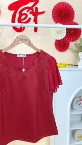 Áo kiểu thiết kế sang trọng chất liệu Lụa Pháp cao cấp AN4L0749 Thời trang Thiều Hoa