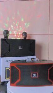 SY-211 Portable Karaoke Dual Wireless Microphone Bluetooth Professional Speaker Smart External Stereo Family Party Ktv Colorful LED Dance Lights Included Equipment Audio Car/Outdoor/Indoor