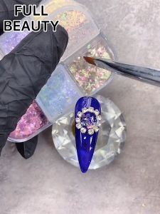Transparent color nail polish glitter glitter snowflake powder nail DIY decoration tool