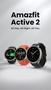 Amazfit Active 2 Fitness Smart Watch | 1.32" (44mm) AMOLED Display | 24/7 Health Monitoring | GPS Map