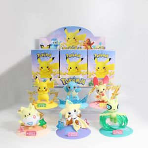 Bandai | 1/3/6PCS Pokémon Blind Box 10cm Q Version Pikachu Action Figure Gengar Figurine Collection Model Toys Halloween Christmas Gifts