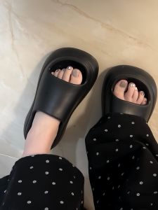 Womens Thick Heel 6cm Sandals Summer Outdoor Beach EVA Anti-Slip Deodorant Slippers Casual High Heel Comfortable Footwear