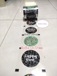 Plastik Lid Cup Sealer Motif Happy Drink isi 1200Cup