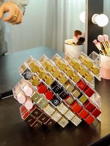 【Woody】 Lipstick Box Storage Organizer Makeup Acrylic Transparent Large Kotak Simpan Gincu ready stock Organiser
