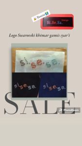 Logo sisesa motif zig-zag swarovski copy untuk Khimar/ gamis/jilbab/masker