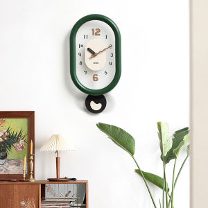 Minimalist Nordic Series Swing Wall Clock Hot Sale Home Living Room Simple and Fashion Mute Creative Vintage Clock Art Decorations 24*46cm