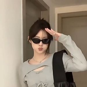 Kacamata hitam yang dipersonalisasi kacamata hitam oval hip-hop retro gaya baru kacamata hitam modis