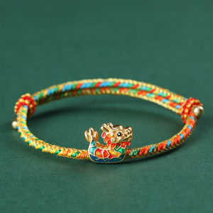 สร้อยข้อมือสีสันสดใสสําหรับเทศกาลเรือมังกร Original Design เครื่องประดับเงิน Handmade ทอผ้าอุปกรณ์เสริมของขวัญสําหรับผู้ใหญ่และเด็ก