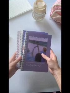 4pcs in Set A5 Notebook INS Coil Portable Notebook Set Water Ripple Pattern Stationery Office Supplies