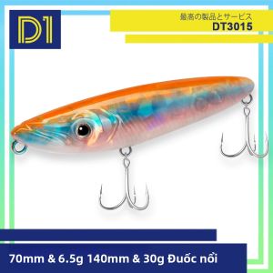 Mồi Câu Mặt Nước D1 WTD 70mm 6.5g 140mm 30g Kiểu Walk The Dog Mồi Nổi Dạng Bút Chì Dành Cho Câu Cá Vược Ở Biển Sông Hồ