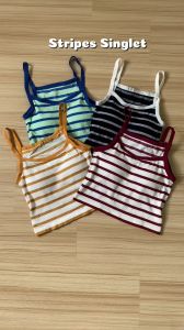 Dreamtale Baju Singlet Wanita Women Fashion Stripes Singlet Camisole Top Casual Stretchable Ladies Singlet WCO229