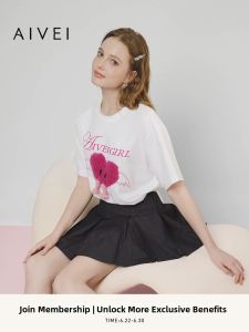 AIVEI | Youthful Loose Fit Love Pattern T-Shirt