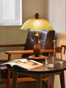 YOULIMEIJIA | French Retro Wooden Antique Style Bedside Lamp