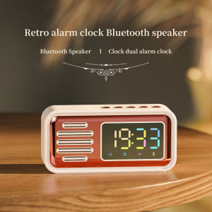 ♥ SFREE Shipping ♥ Nostalgic Bluetooth Speaker Bluetooth Sound Retro Classic Speaker Retro Radio Wireless Bluetooth 5.0 Portable Subwoofer Speaker Clock Alarm Desktop Small Speaker S22