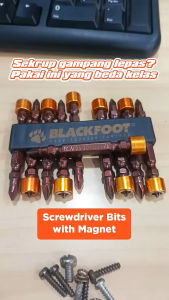 Mata Obeng PH2 Plus Stopper Limiter S2 Bor Angin + Screw BLACKFOOT AT.3.4.PH2.65MM