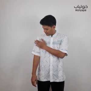 Baju Koko Lengan Pendek Pria Polykatun Putih Medium Jumbo