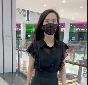 Chiffon Design Petite Refreshing Short-sleeve Shirt and Skirt Set