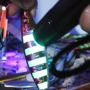Metal Jig Jigging Lure 100g SKYVIU KOKA Hologram Minyak GID UV Fosfor + Double Assist Hook Slow Jig Umpan Laut Malam 100 gram