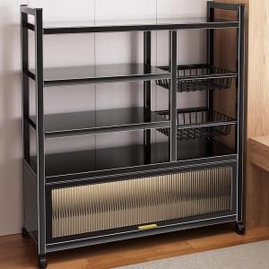 Kitchen Multi-layer Stand Storage Rack Microwave Oven Vegetable Rack Multi-functional Oven Wheel Mobile Home Use Organization