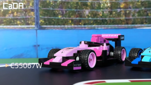 CaDA Pink Circuit Racing Car Brick DIY 1:32 Scale Vehicles Set C55067W