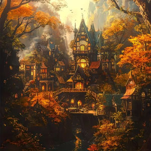 500/1024 PCS Jigsaw Puzzle Maple Leaf Castle Diy for Adults Beginners Gifts Home Decoration Games