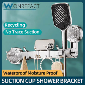 Bathroom Hand Spray Towel Suction Cup Rack With Hook And Mobile Phone Rack Without Punching Powerful Suction Cup Holder