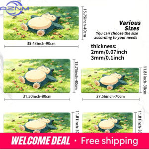 Potdemiel | Snorlax Watercolor Sunlit Grass TCG Playmat Non-Slip Gaming Mouse Pad
