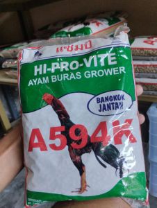 hi pro vite A 594 pakan ayam buras grower konsentrat untuk ayam bangkok  jantan