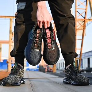Construction Work Shoes Boots Air Cushion Safety Shoes Men Women Work Sneakers Breathable Steel Toe Safety Boots Lightweight