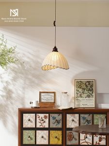 MOYU | Japanese Wabi-sabi Style Linen and Cotton Fabric Chandelier