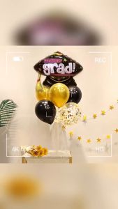 Graduation Balloon Stand Holder Set 12pcs Congratulations Balloon Stand Congrats Grad Foil Balloons Party Decorations Centerpiece Decoration For Class Of 2026 School Graduation Decor
