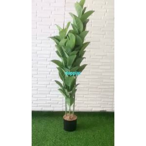 Pohon Artificial Tanaman Hias Karet T150 Latex Pot Dasar Hitam Dekorasi Rumah Aesthetic