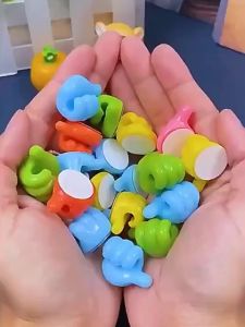 Self-Adhesive Wall Decoration Hook Creative 3D Thumb Key Hanger Hook Wire Home Office Desk Organizer Line Cable Clip