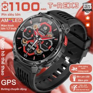 T-Rex Đồng Hồ Thông Minh Siêu Pin 1100mAh Mới GPS IP68 Đèn Pin LED Chống Nước La Bàn Đường Đi Chuyển Động Đồng Hồ Thể Thao Bơi Lội Dành Cho Các Hoạt Động Ngoài Trời