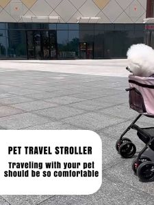 Pet Foldable Travel Stroller Detachable Pet Trolley For Dog And Cat