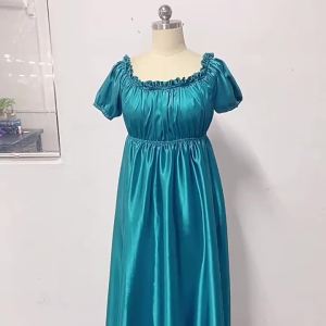 Medieval Party Gown The Regency Style Short Sleeves High Waist Maxi Dress  Jane Austen Robe Cosplay Costume XS-3XL