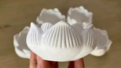 เชิงเทียนดอกบัว 3D แฮนด์เมด ปูนปั้น วางเทียน วางผางประทีป แต่งบ้าน ราคาถูก พร้อมส่ง