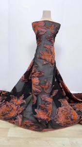 "Luxury Black Mesh Lace Fabric with Pink Floral Embroidery - French Net Lace for Dress/Scarf Sewing Craft"