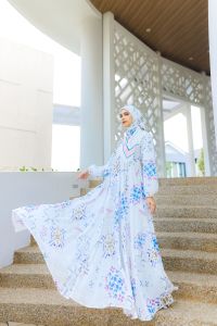 (New) Gamis Syari "AMORA Series Putih Etnik" By Eldeena