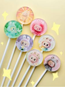 Creative Handmade Labubu Lollipop Mini Big Head Crystal Sugar Childrens Candy Snack Gift from Hangzhou Zhejiang China