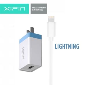 XiPin CX15T 2.1A Fast Charging & Data Transfer USB Charger with Lightning Cable 1 Meter SET