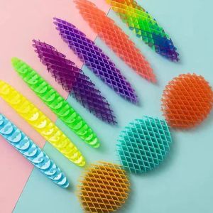 5 ชิ้น ของเล่นหนอนขยับแบบตาข่าย3D ของเล่นบีบอัด ของเล่นแก้เบื่อ บิดมหัศจรรย์การเปลี่ยนรูปแบบยืดหยุ่น Popit ของเล่นแก้หงุดหงิด