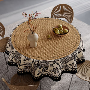 HOUGOUXIANG | Waterproof Oil Resistant No-Wash Elegant Round Tablecloth