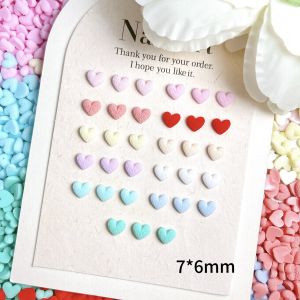 50PCS Luminous Minimalist Frosted Heart Resin Nail Charms Solid Color Cute Peach Heart Nail Art Decorations for DIY Fairy Nails