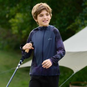 Color-blocked UV Protection Breathable Summer Girls Cardigan