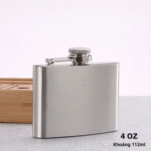 1-10oz Bình Đựng Rượu Bằng Thép Không Gỉ Hộp Đựng Rượu Di Động Nắp Vặn Rượu Whisky Chai Dành Cho Nam Túi Đựng Rượu Bình Kim Loại