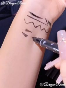 Double-headed Black Eyeliner Pencil With Stamp Waterproof Eye Makeup Long Lasting For Girls