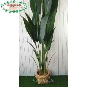 Pohon Hias Tanaman Artificial Pisangan Heliconia T210 Latex Cover Purun Handle Medium Dekorasi Caffe Aesthetic