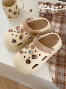 Dép Xỏ Ngón Dày Có Chủ Đề Dành Cho Nữ Mặc Ngoài Trời Mùa Hè Hoạt Hình Dép Xỏ Ngón In Hình Gấu Thoáng Khí Rỗng Out Thiết Kế Thoải Mái Giày